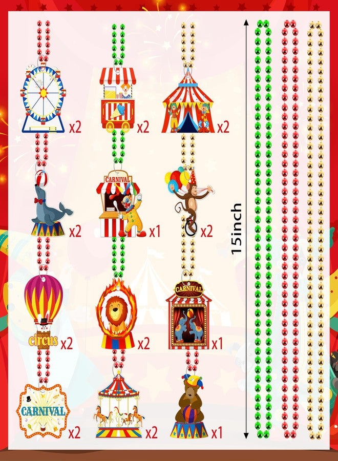 Moon Boat 21Pcs Carnival Circus Theme Party Decorations - Beaded Necklaces Red Green Gold for Birthday Favors Supplies - Image 3